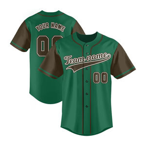 Ropa de béisbol unisex sublimada personalizada, camisa con botones en blanco, camiseta de béisbol cosida personalizada con número de nombre del equipo - Product Image 1