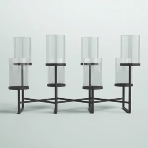 Eternal Glow Ensemble 8 Pilar Portavelas de hierro con tubo de vidrio - Product Image 2