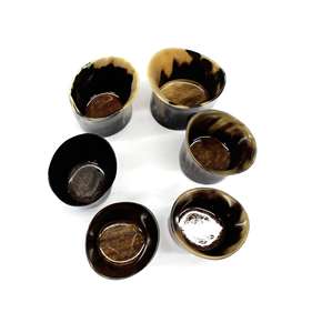 Gobelet en verre court en corne de buffle naturelle, poli et lisse, écologique, avec un design moderne et une finition extérieure lisse pour un service élégant - Product Image 2