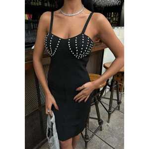 Vestido Mini Belina con Cintura Natural 2804 Adornado con Pedrería - Product Image 5