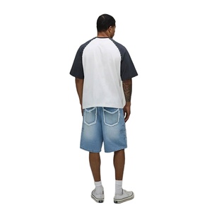 No MOQ High Quality Summer T-Shirts Men Reglan Sleeves Plus Size Loose Fit T-Shirt <b>Down</b> Shoulder 100% Knitted Fabric Blank - Product Image 6