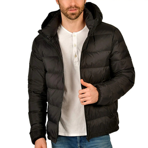 Manteau matelassé d'hiver léger de haute qualité pour hommes avec col montant Veste en duvet à capuche personnalisée - Product Image 2