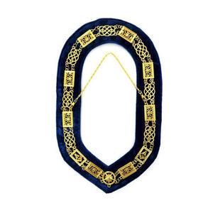 Collar de cadena de logia azul de Grand Officers de calidad superior chapado en oro en Terciopelo Azul personalizado según la demanda - Product Image 1