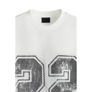 Top qualité en gros personnalisé surdimensionné Football rue mode T-shirt hommes maille Boxy manches courtes o-cou Jersey - Product Image 6