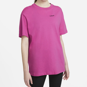 Camisetas de cuello redondo para mujer, de tela de algodón peinado suave, ligeras, a la moda, informales, de corte holgado, manga corta, diseño premium. - Product Image 1