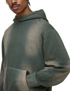 Sweat à capuche d'hiver uni de qualité supérieure, lavage à l'acide personnalisé, 100% coton molletonné, design OEM pour hommes, prix de gros, décoloration au soleil - Product Image 6