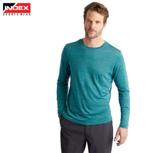 Camiseta de Manga Larga con Cuello Redondo para Hombre, Corte Regular, Transpirable, Informal, Roja y Negra, Tejida, 100% Algodón - Product Image 5