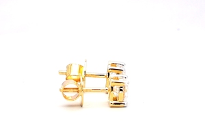 Pendientes de diamantes VVS cultivados en laboratorio HPHT CVD, oro rosa amarillo de 14K, tipo de perno certificado IGI para regalos de bodas y aniversarios - Product Image 2