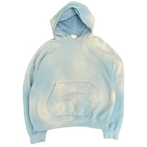 Oem Splash Imprimé Heavyweight 100% Cotton Pullover Hoodies Men Custom Vintage Washed Sun Faded Gems Rhinestone Hoodie - Product Image 3