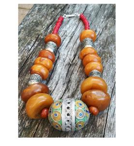 Collar modelo de cuentas de resina ecológico perfecto hecho a mano con piedras de resina a la venta a granel de La India al por mayor - Product Image 1