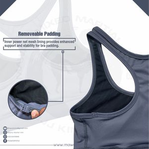 Soutien-gorge de sport pour femme de haute qualité avec logo personnalisé, imprimé léopard, super maille, rembourrage amovible pour la salle de sport et la course à pied - Ensembles de vêtements de sport - Product Image 4