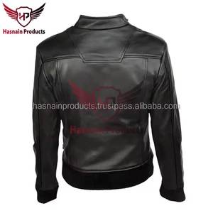 แจ็กเก็ตบอมเบอร์หนังของผู้ชายแบบสั่งทำพิเศษพร้อมเสื้อแจ็คเก็ตหนังแท้ที่ได้แรงบันดาลใจมาจากมอเตอร์ไซด์ - Product Image 3