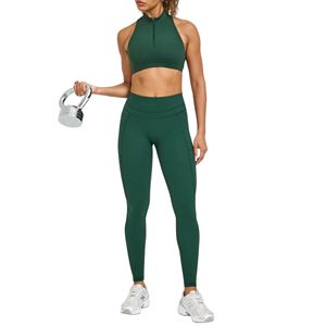 Leggings de yoga pour femmes, unis, sans couture frontale, avec poches, taille haute, dos en V, effet push-up, sensation seconde peau, séchage rapide, pour la gym - Product Image 4