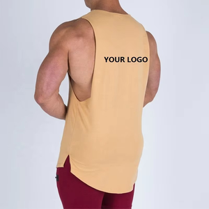 Custom Plain Man Extreme Dropped Armhole Singlet Blank Workout Athletic Male Fitness Tank Top Custom <b>Stringer</b> Gym Men - Product Image 2