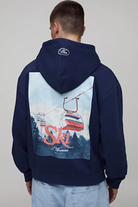 Sweat-shirt à capuche pour homme en coton lourd de qualité, respirant, surdimensionné, avec impression numérique et broderie personnalisée, collection hiver 2025 - Product Image 2