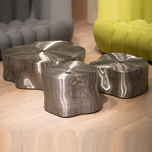 Table basse en acier inoxydable poli, sculpture décorative en fer, <span class=keywords><strong>art</strong></span>, mobilier pour jardin, maison, hôtel de luxe, forgé - Product Image 1