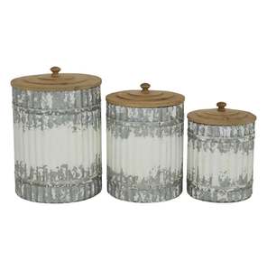 Pot de rangement en métal galvanisé fantaisie argent pour le stockage des aliments aliments secs cuisine décorative hôtel restaurant fabriqué en inde - Product Image 5