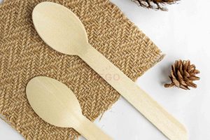 100% Biodegradable 160mm Wooden Disposable <b>Spoon</b> From Vietnam for Parties - Product Image 2