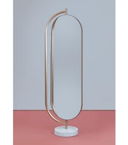 Tall Modern Oval Floor <b>Mirror</b> With Minimal <b>Black</b> <b>Frame</b> For Stylish Home Bedroom And Interior Decor - Product Image 5