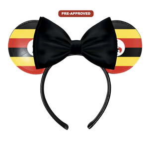 Diadema Personalizada Hecha a Medida con Orejas de Ratón, Diseño Pre-Aprobado con la Bandera de Uganda H.E.R. Accesorios - Product Image 1