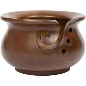 Best Selling Wooden Yarn Bowl <b>Knitting</b> with Holes Crochet <b>Wool</b> Ball <b>Holder</b> Handmade Storage Bowl DIY Crocheting Accessories - Product Image 1