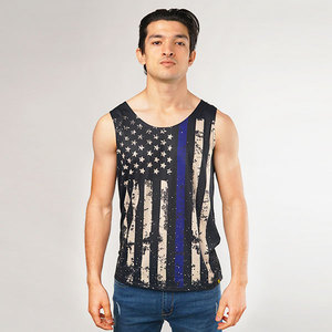 Débardeur de sport pour homme, coupe ajustée, en spandex/coton respirant, séchage rapide, col rond, design élégant - Product Image 2
