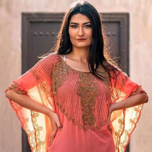 Robe longue élégante pour femmes pour soirée cocktails broderie à la main perles filet doux tissu droit ODM offre à durée limitée - Product Image 1