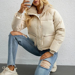 Veste en duvet pour femmes, coupe ajustée, respirante, prix de gros, couleur unie, veste en duvet avec fermeture éclair pour femmes, col en duvet - Product Image 5