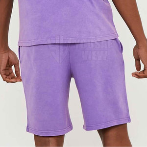 Nouveautés : Ensemble décontracté 2 pièces pour homme, 100 % coton respirant, avec sweat à capuche uni et short imprimé, grandes tailles, idéal pour l'été - Product Image 3