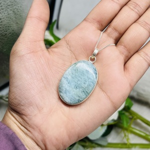 925จี้สร้อยคอเงินอมาโซไนต์ทำด้วยมือสไตล์วินเทจอัญมณีอเมซอนไนต์ธรรมชาติของขวัญสำหรับเธอ - Product Image 1