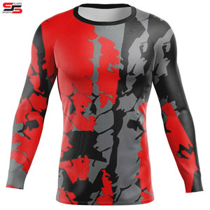 Promoción sublimación impresa Spandex Bjj hombres camisa de compresión Top manga larga deportes Baselayer Running Dry Rash Guard - Product Image 5