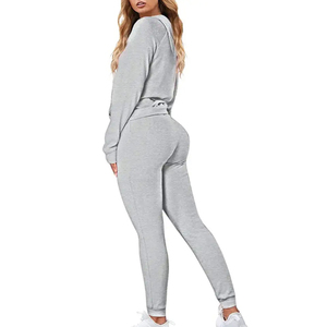 Fabricants de vêtements Coton Polyester Tenue pour femme Yoga 2 pièces Streetwear Survêtements Ensembles Survêtements pour femmes - Product Image 3