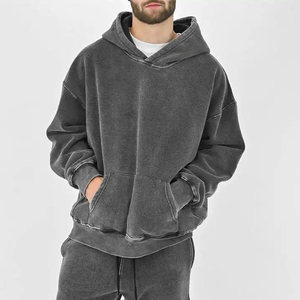 Acid Wash Hoodie Sudadera con capucha de gran tamaño de alta calidad sin cuerda para hombres vintage Acid Wash HOODIE Baggy Boxy Fit - Product Image 1