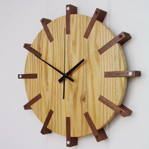 Customized Wooden Wall Clock for Elegant Home Decor Modern Natural Wood Electric Movement Customizable Design Retirement Gift - Product Image 1
