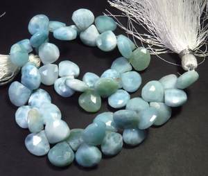 Larimar natural al por mayor facetado corte corazón forma azul 9-9,5mm cuentas 8 "hebra para la fabricación de joyas - Product Image 4