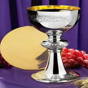 Cáliz de Metal clásico para la Iglesia en casa, producto redondo de vino chapado en oro, Color gótico martillado, suministros de artículos - Product Image 3