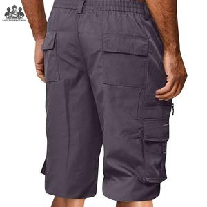 Men's Solid Color Casual <b>Cargo</b> <b>Shorts</b> 100% Cotton <b>Lightweight</b> Breathable Design with Elastic Waistband High Quality OEM - Product Image 4