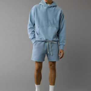 Personalizado de los hombres más tamaño Jogging Hombres Sudaderas con capucha y corto de dos piezas Hombres Sudadera con capucha Conjuntos de pantalones cortos - Product Image 5