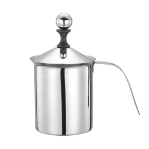 400ml thép không gỉ bọt Maker nhãn hiệu sữa Frother đôi lưới cà phê Cappuccino Foamer Kem