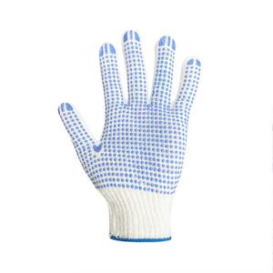 Gants de travail sans couture haute visibilité en polyester à mailles avec points noirs en PVC Gants en coton tricotés à la machine Mitaines - Product Image 4