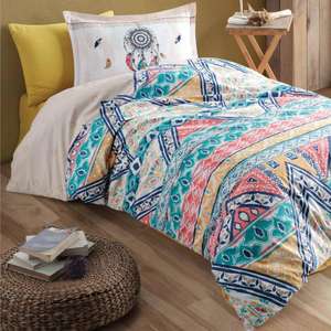 Clasy Genç Boho V1 Beige Ranforce <b>Single</b> <b>Duvet</b> Cover Set - Product Image 1