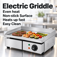 Plaque de cuisson électrique professionnelle 1600W/3000W, plaque de 8 mm d'épaisseur en acier inoxydable, pour comptoir de restaurant, 110V/220V