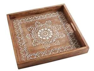 Venta caliente nuevo estilo madera rectángulo diseño comida y fruta servir bandeja bebida servir bandeja decoración utensilios de cocina bandeja de madera para servir - Product Image 3