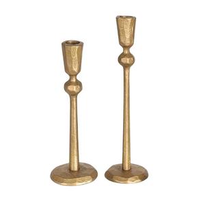 Ensemble de 2 bougeoirs coniques en fer et laiton antique, écologiques, durables, luxueux, uniques, faits à la main, pour la décoration de la maison et les anniversaires - Product Image 1