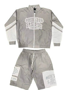 2026 New Custom Nylon <b>Wind</b> <b>Breaker</b> Zip up Hoodie and Shorts Set Men Windbreaker Short Set Men's Wholesale Outdoor Shorts Sets - Product Image 2