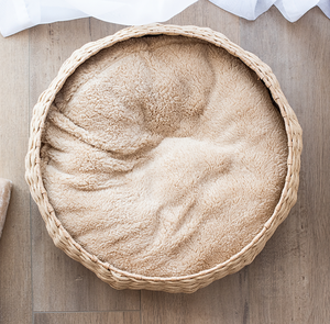 Literie en rotin pour animaux de compagnie | Lavable à chaud | Lit apaisant | Facile à utiliser et à laver à la main | Matériaux 100% naturels respectueux de l'environnement - Product Image 4