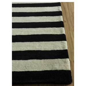 พรมขนสัตว์ทอมือสีเทาดำลายเส้นรุ่นใหม่ รุ่น TR-13166 สำหรับห้องนั่งเล่น ขนาดใหญ่ รูปทรงสี่เหลี่ยมผืนผ้า ลายทาง สำหรับตกแต่งบ้าน - Product Image 4