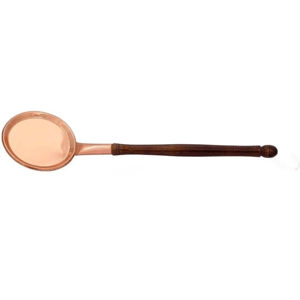 Premium Quality Indian Wholesaler Low MOQ & Price <b>Copper</b> Plated Long Round Wooden Handle Spoon Serving <b>Utensils</b> Set - Product Image 1