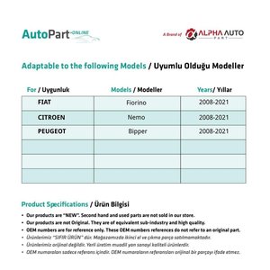 Fiat Fiorino Citroen Nemo Peugeot Bipper Kit de réparation de vitres-Kit d'outils droit et gauche pour le lavage du véhicule - Product Image 2