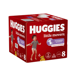 Pañales para bebé Huggies Little Movers, tamaño 4, 124 unidades, con sistema de bloqueo de fugas e indicador de humedad - Product Image 4